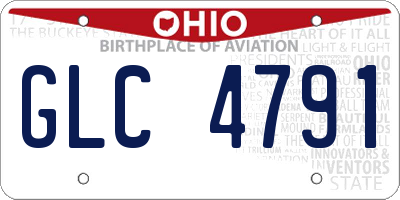 OH license plate GLC4791