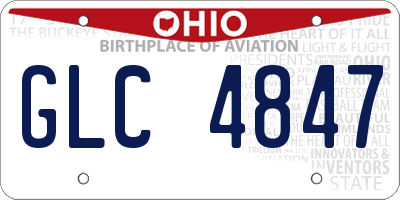 OH license plate GLC4847