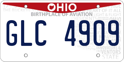 OH license plate GLC4909