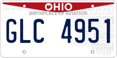 OH license plate GLC4951
