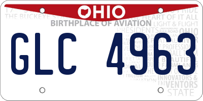 OH license plate GLC4963