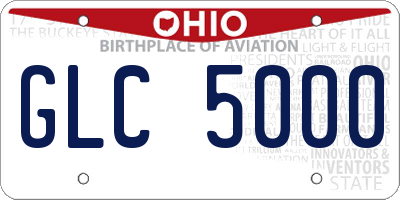 OH license plate GLC5000