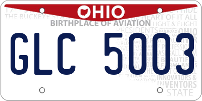 OH license plate GLC5003