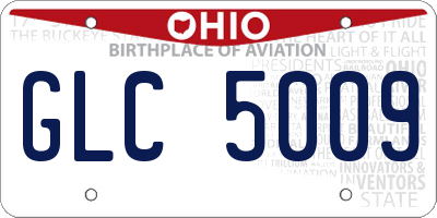 OH license plate GLC5009