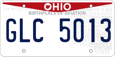 OH license plate GLC5013