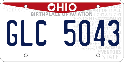 OH license plate GLC5043