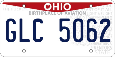 OH license plate GLC5062