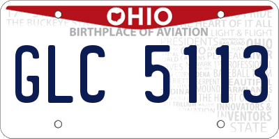 OH license plate GLC5113