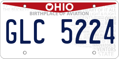 OH license plate GLC5224