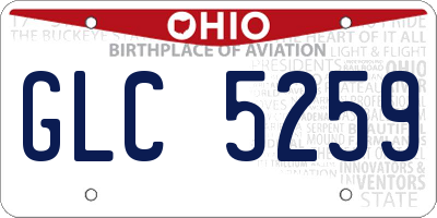 OH license plate GLC5259