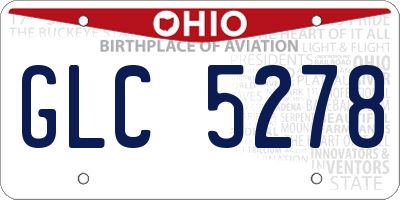 OH license plate GLC5278
