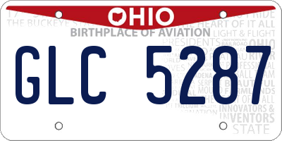 OH license plate GLC5287