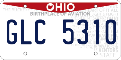 OH license plate GLC5310