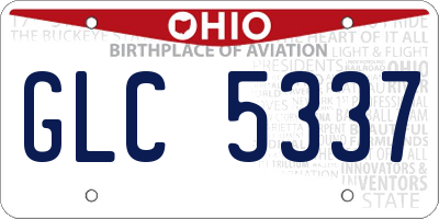 OH license plate GLC5337