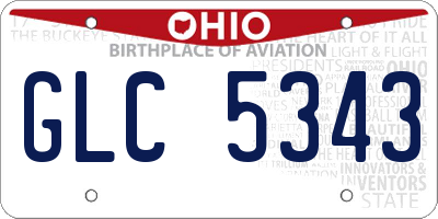 OH license plate GLC5343