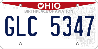 OH license plate GLC5347