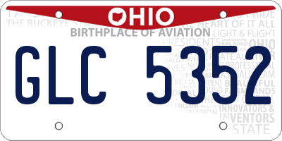 OH license plate GLC5352