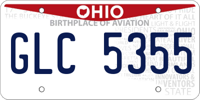 OH license plate GLC5355