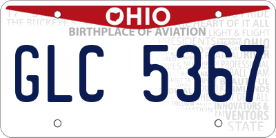 OH license plate GLC5367