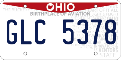 OH license plate GLC5378