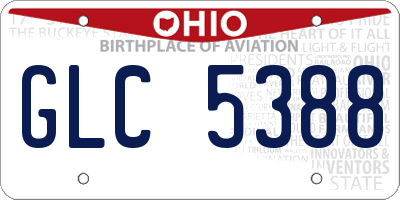 OH license plate GLC5388