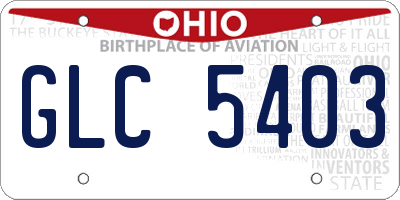 OH license plate GLC5403