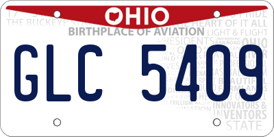 OH license plate GLC5409