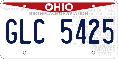 OH license plate GLC5425
