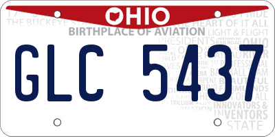 OH license plate GLC5437