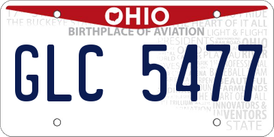 OH license plate GLC5477