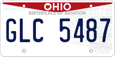 OH license plate GLC5487