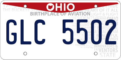 OH license plate GLC5502
