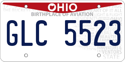 OH license plate GLC5523