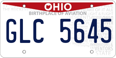 OH license plate GLC5645