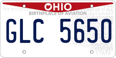 OH license plate GLC5650