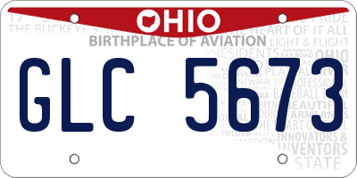OH license plate GLC5673