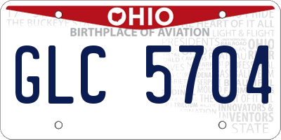 OH license plate GLC5704