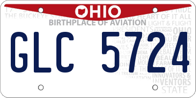 OH license plate GLC5724
