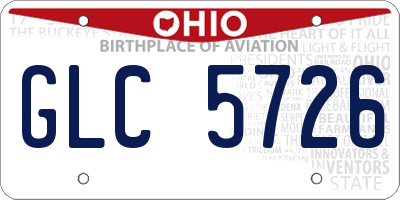 OH license plate GLC5726