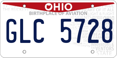 OH license plate GLC5728
