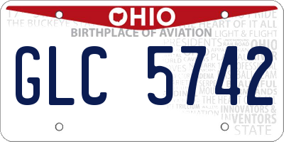 OH license plate GLC5742