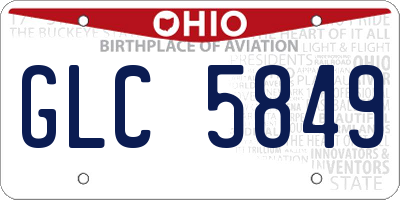 OH license plate GLC5849