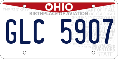 OH license plate GLC5907