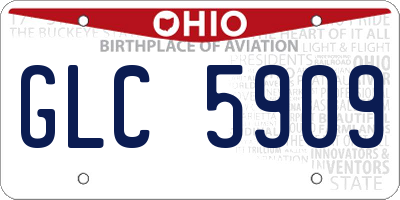 OH license plate GLC5909