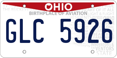 OH license plate GLC5926