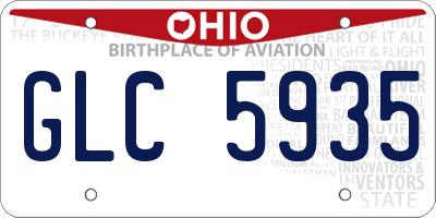 OH license plate GLC5935