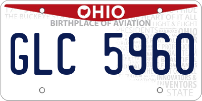 OH license plate GLC5960