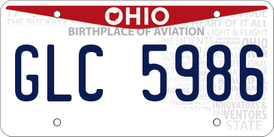 OH license plate GLC5986