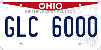 OH license plate GLC6000