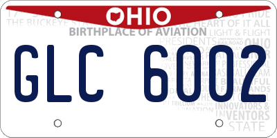 OH license plate GLC6002